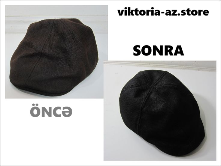 Kişi papaq boyama – tünd qəhvəyi rəngdən qara rəngə. Flatcap boyama nəticəsi.