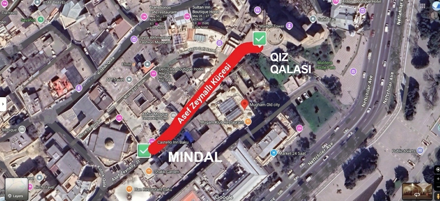 İçərişəhər Peyk Xəritəsi - Mindal